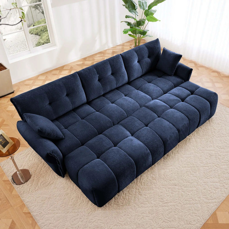 Sofa Set With Ottoman And Pillows, Textured, High Resilience Cushions by HouseOfZazla