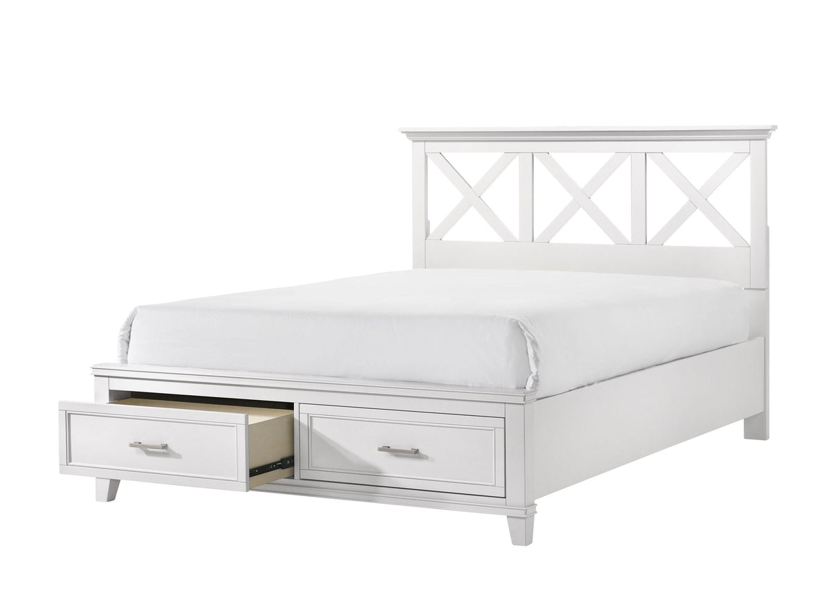 Ample Storage Bed with X Headboard - White, Gray, or Dark Brown, photo 12 of 15