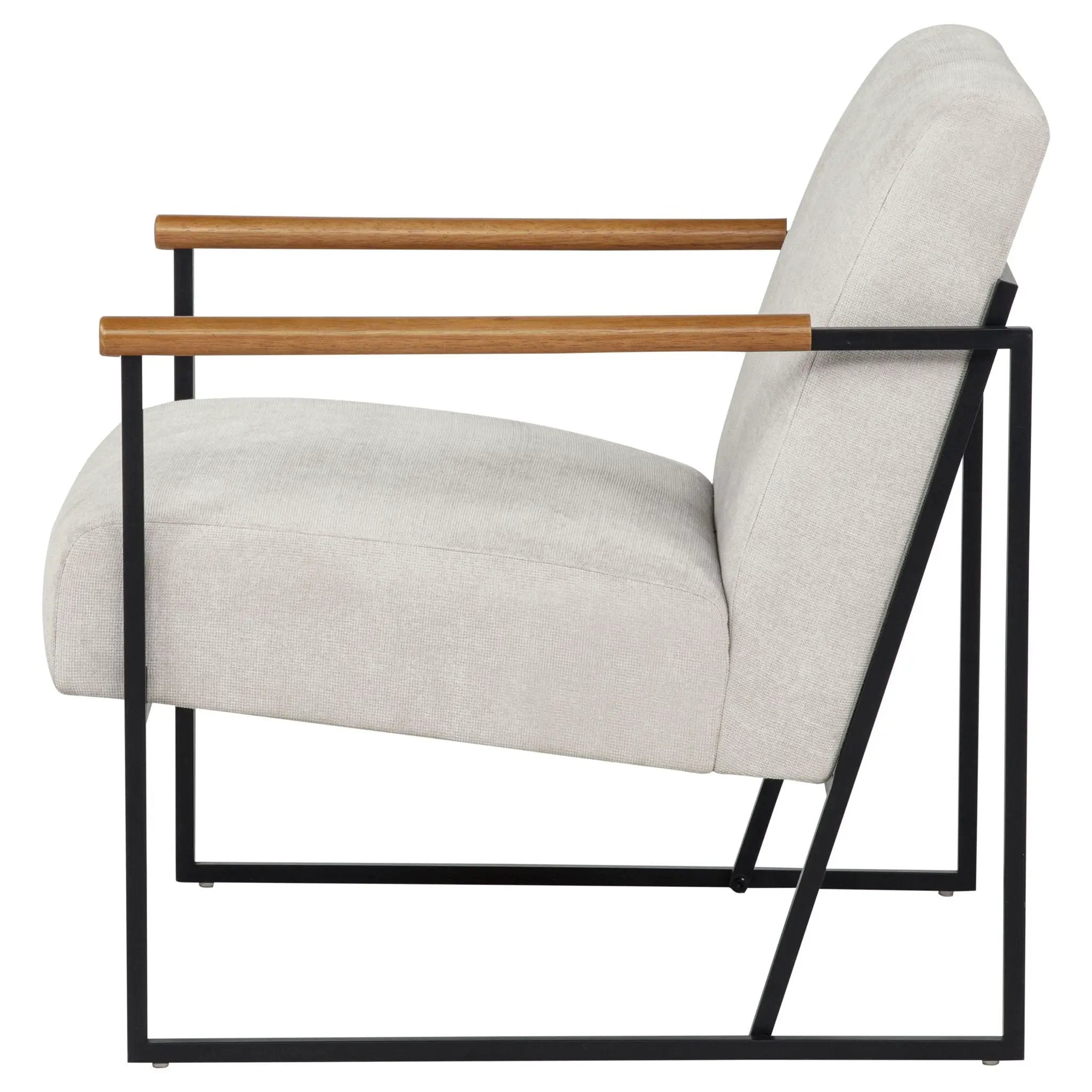 Monsen Fabric Upholstered Metal Frame Accent Chair Ivory by Unique Piece Furniture