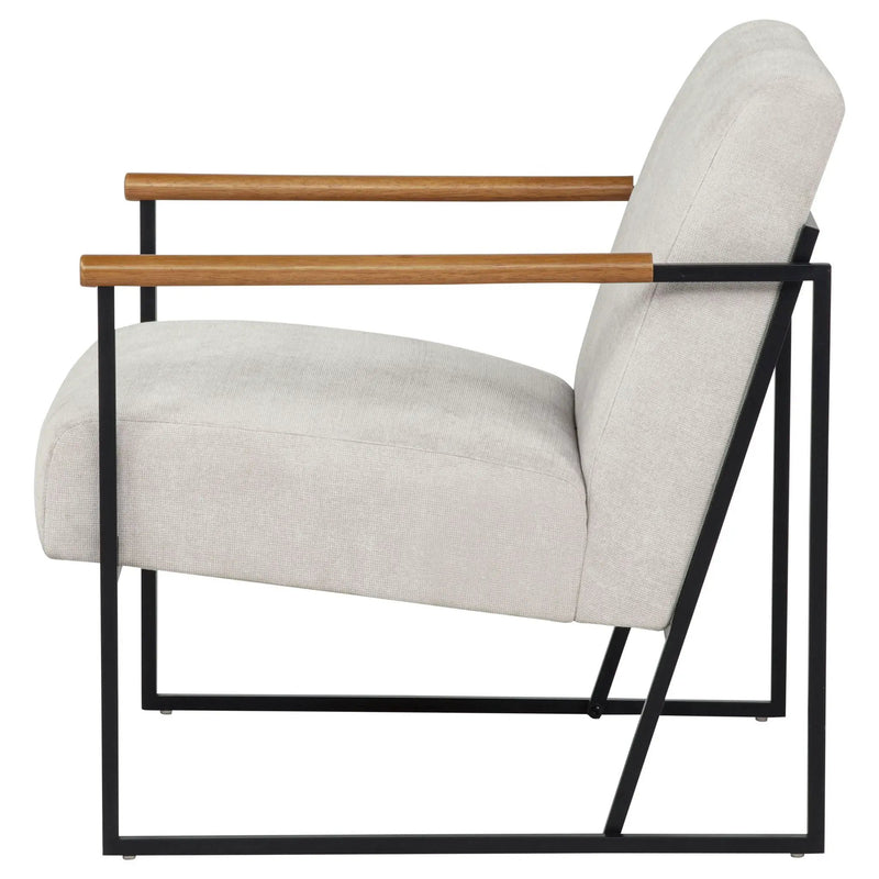 Monsen Fabric Upholstered Metal Frame Accent Chair Ivory by Unique Piece Furniture