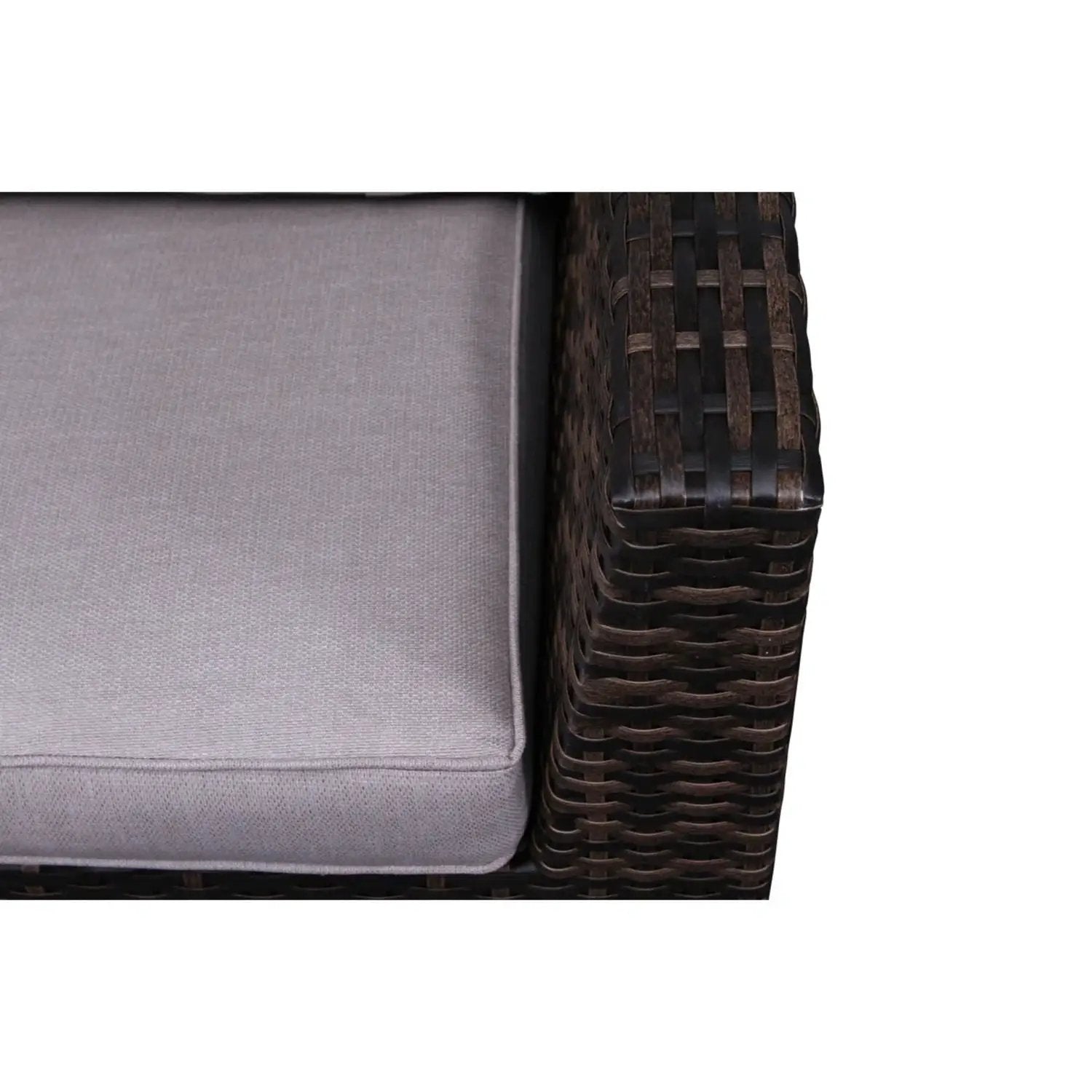 Wide Patio Sectional With Cushions - Brown by HouseOfZazla