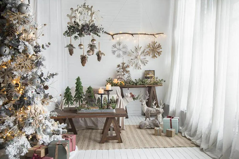 17.7" x 17.7" Large Fir Wood Snowflake Ornaments - Set of 2 by HouseOfZazla