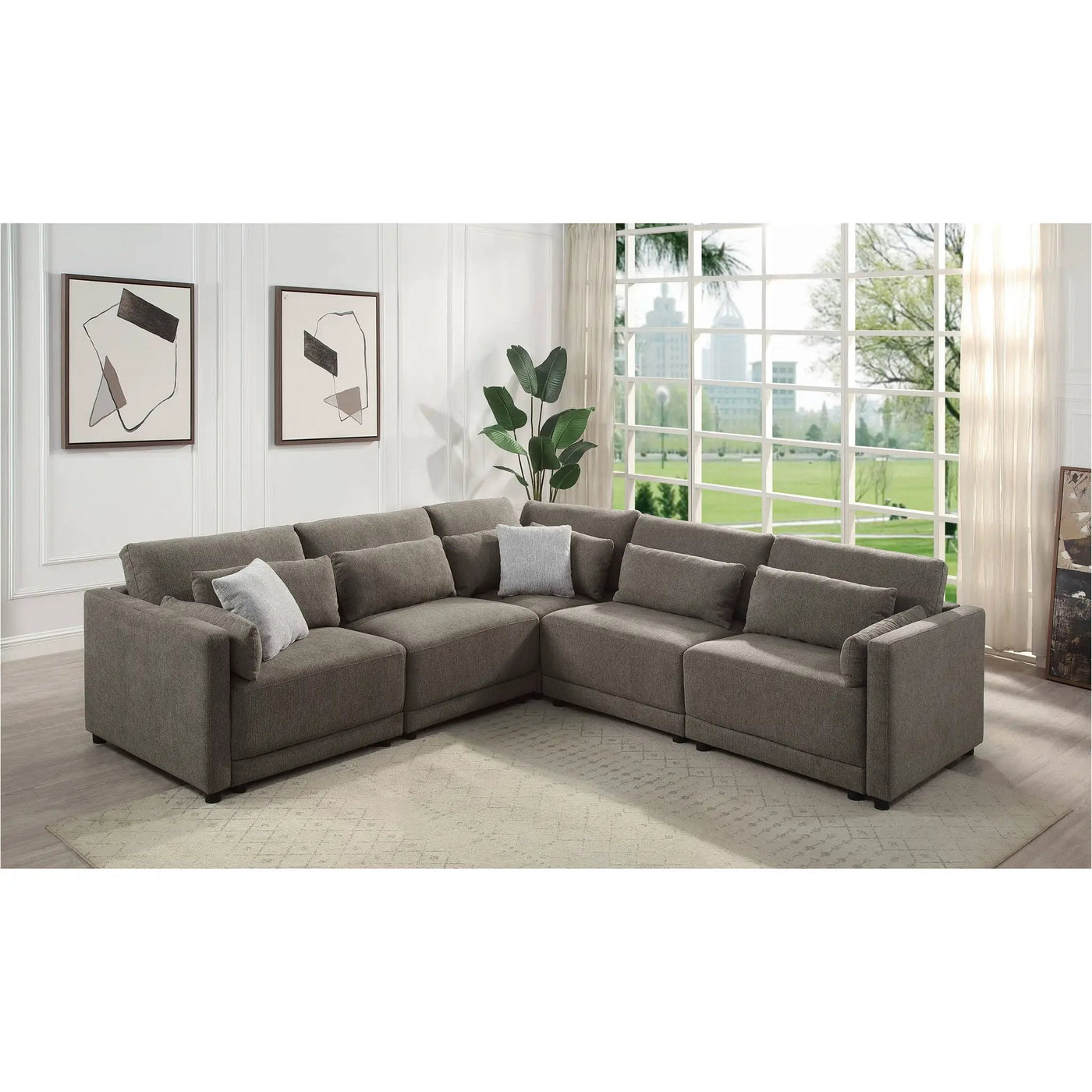 Rylie - Modular Sectional Sofa With Toss Pillows by Unique Piece Furniture