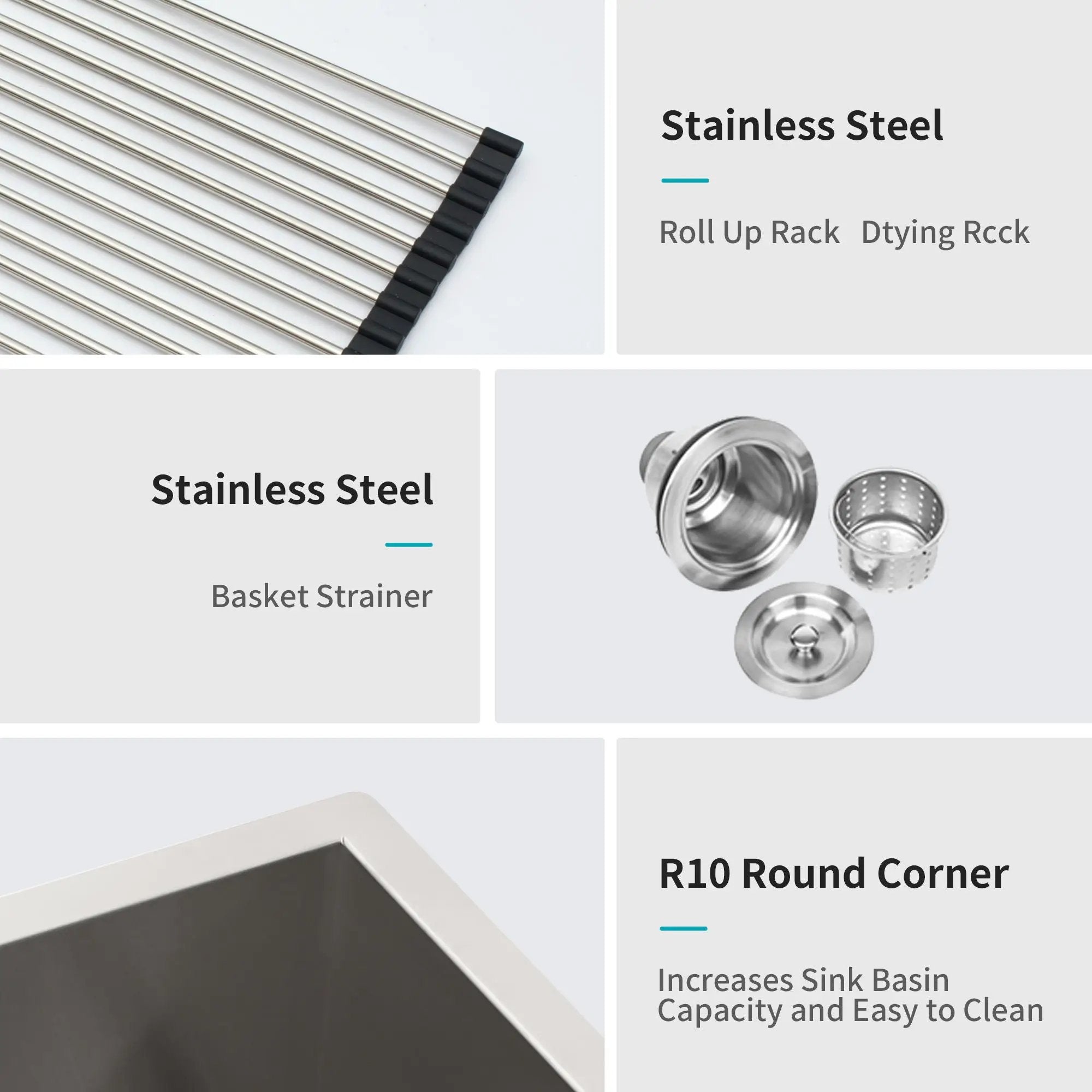 Modern Undermount Stainless Steel Kitchen Sink 16 Gauge, Deep Single Bowl by HouseOfZazla