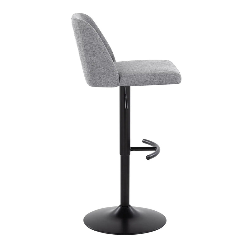 Toriano - Contemporary Adjustable Bar Stool With Rounded T Footrest (Set of 2) by Unique Piece Furniture