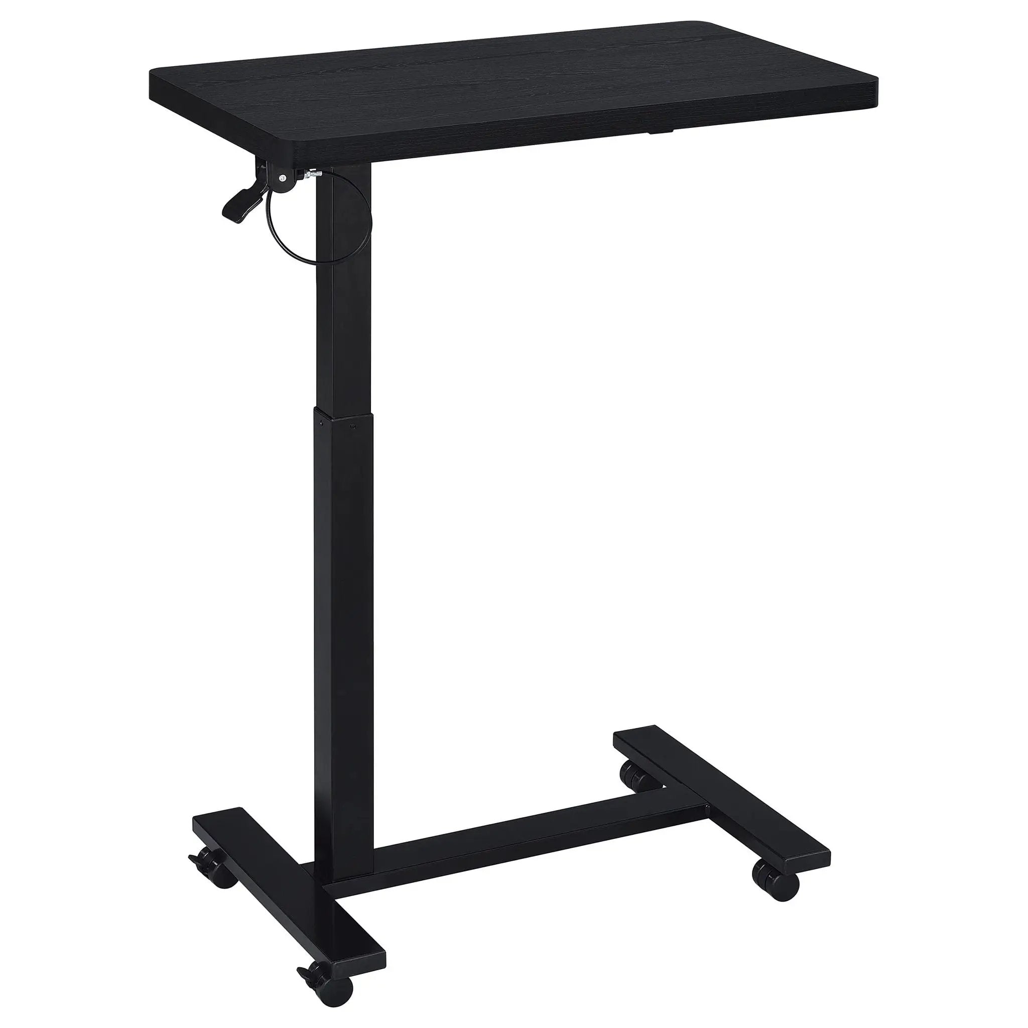 Westpark Pneumatic Adjustable C-Shape Side Table with Casters Black by Unique Piece Furniture