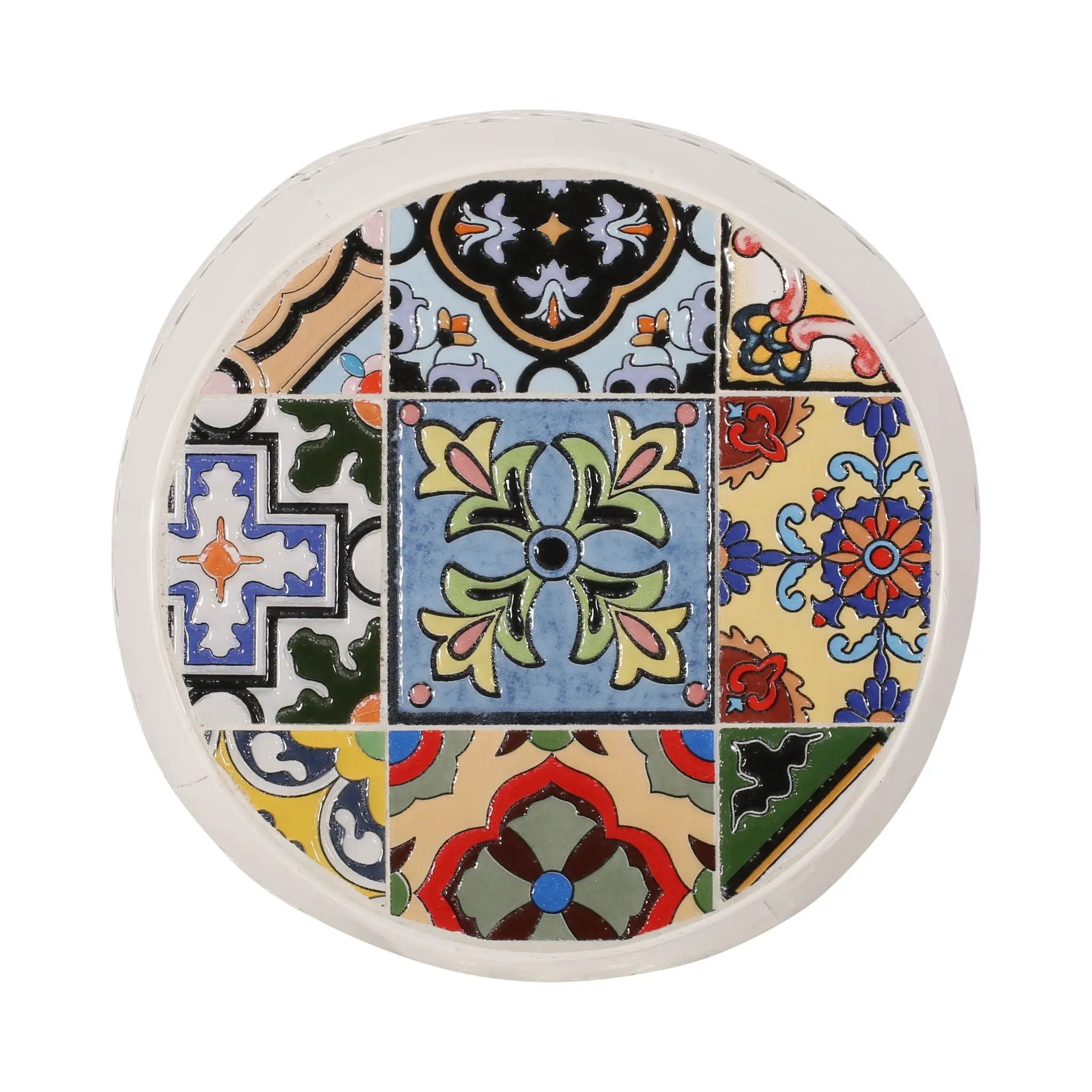 Roswell Outdoor Side Table With Mosaic Tile Top by HouseOfZazla