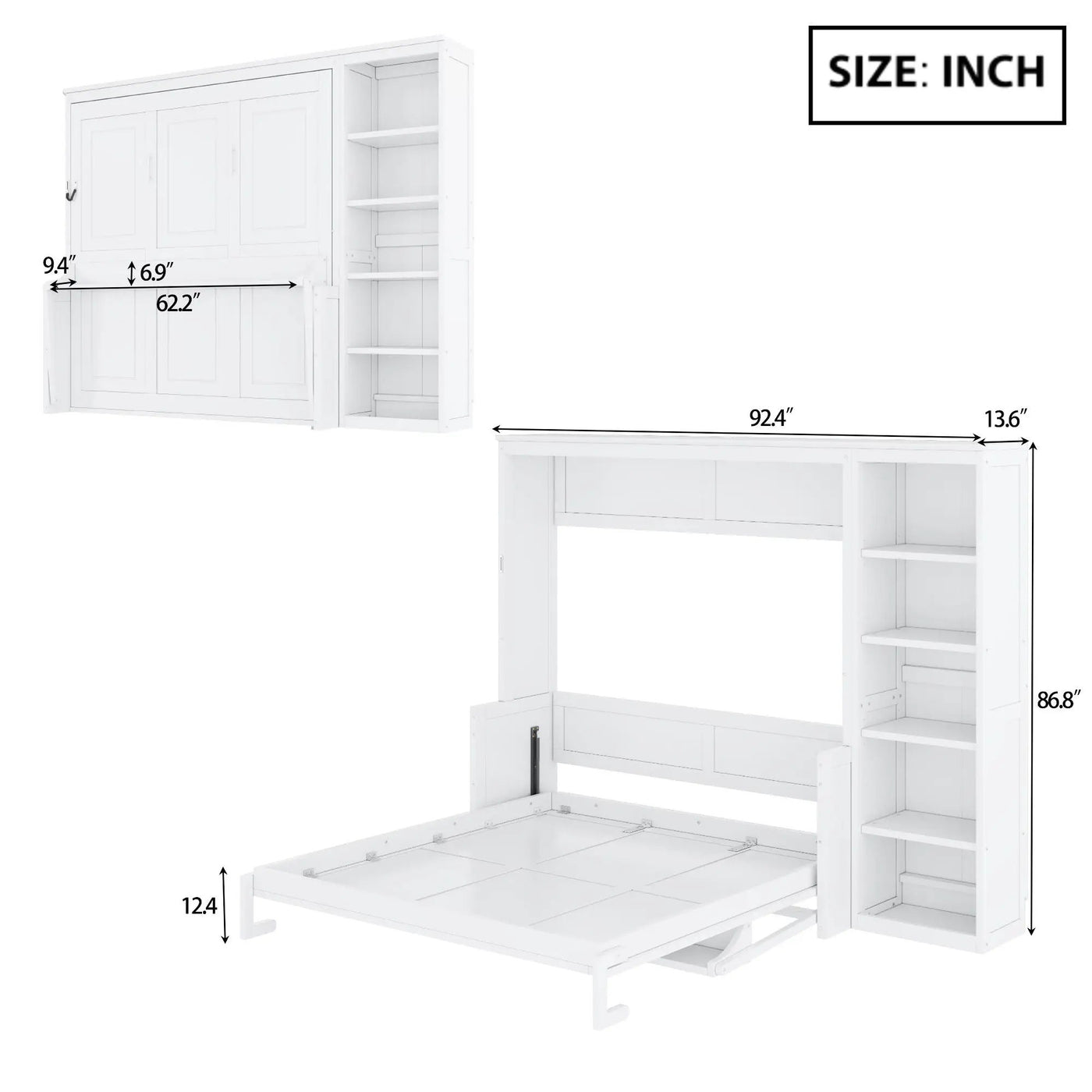 Sturdy Murphy Bed With Desk And Bookshelf by HouseOfZazla