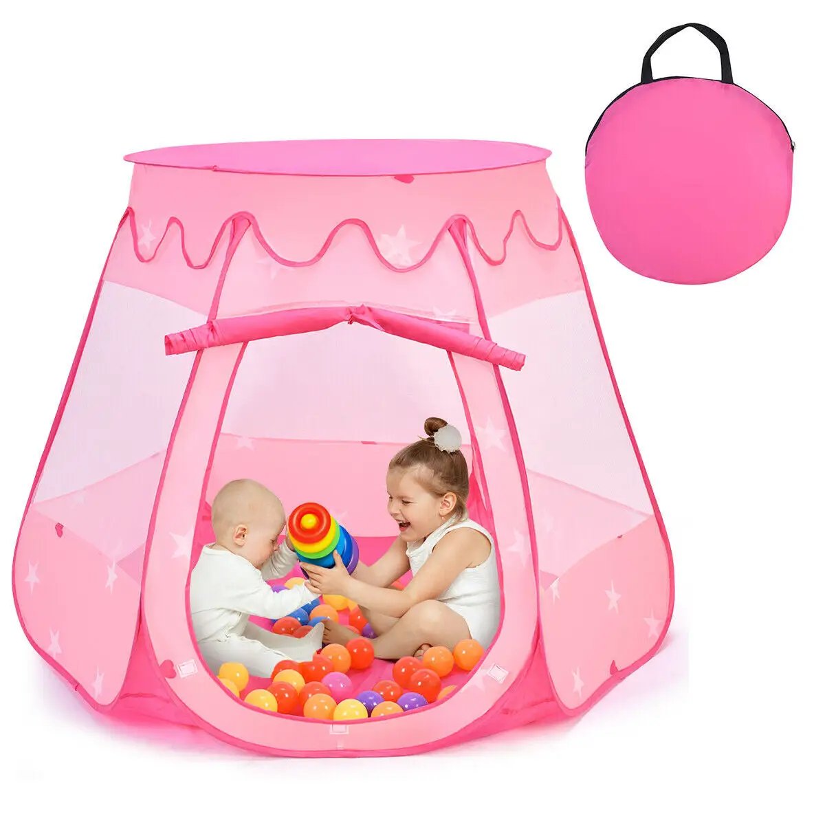 Pink Portable Kid Play House Play Tent with 100 Balls by DirectDeals
