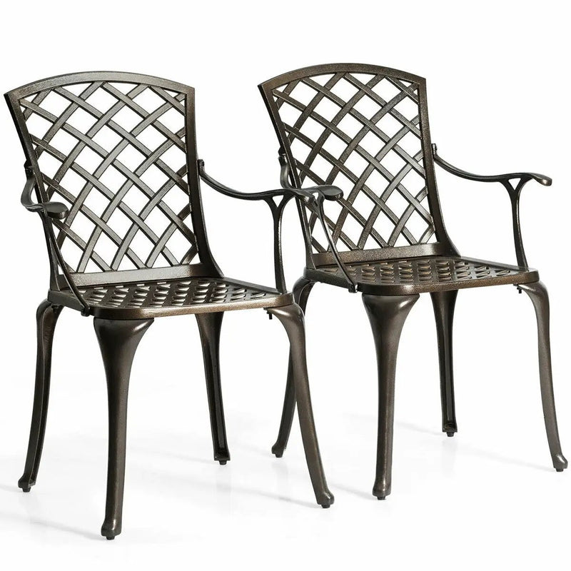 Outdoor Aluminum Dining Set of 2 Patio Bistro Chairs by DirectDeals