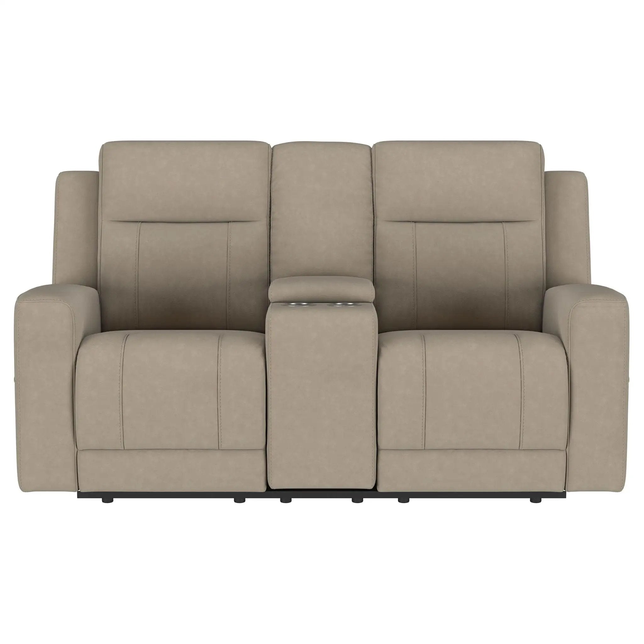 Brentwood Upholstered Motion Reclining Loveseat Taupe by Unique Piece Furniture