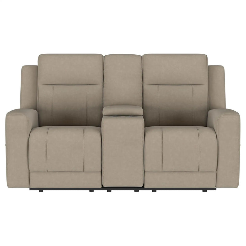 Brentwood Upholstered Motion Reclining Loveseat Taupe by Unique Piece Furniture