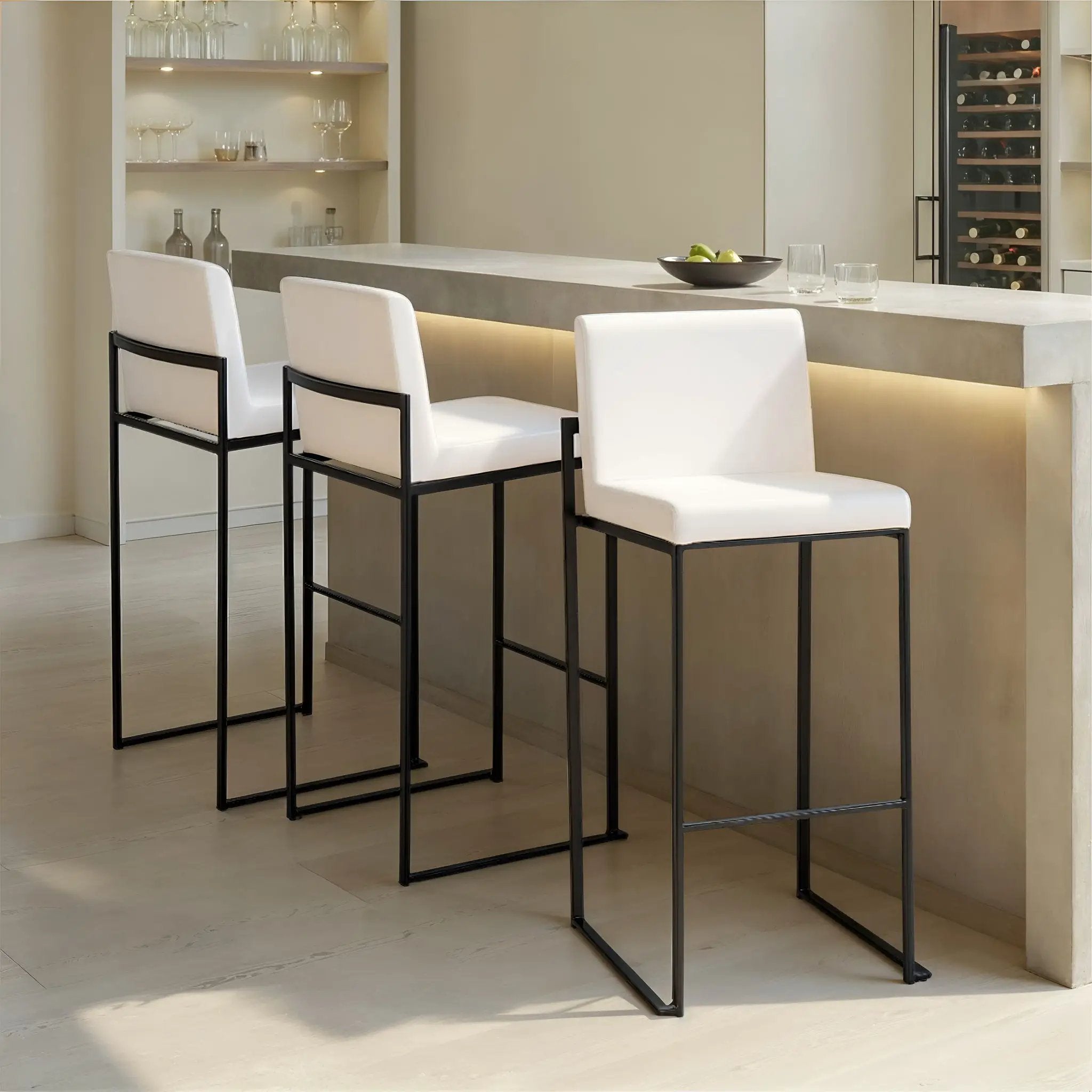 Fuji - Contemporary High Back Barstool Elegant Design by HouseOfZazla