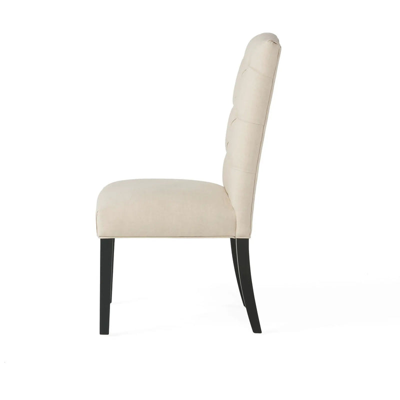 Harding Tufted Dining Chair Set of 2 - Natural by HouseOfZazla