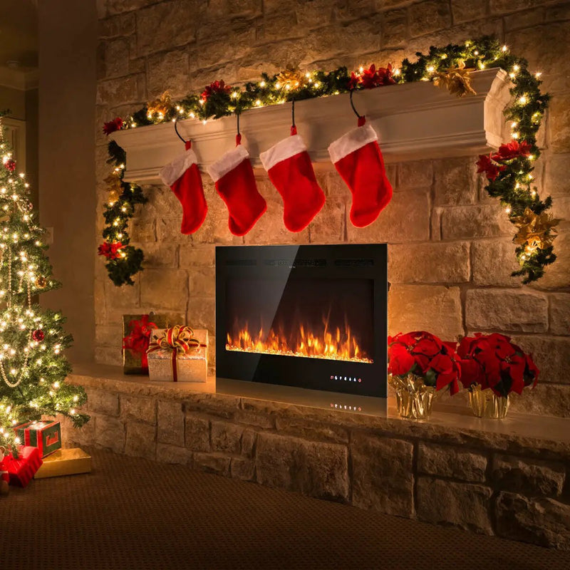 40-Inch Electric Fireplace Recessed with Thermostat by DirectDeals