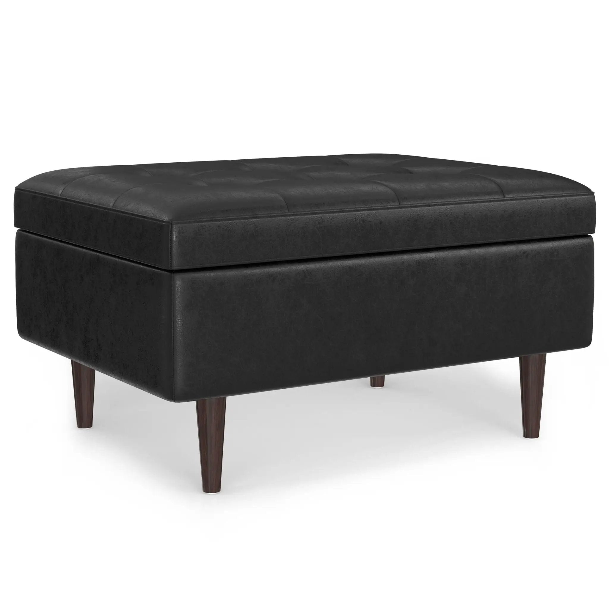 Shay - Large Square Coffee Table Storage Ottoman Mid-Century Style by HouseOfZazla
