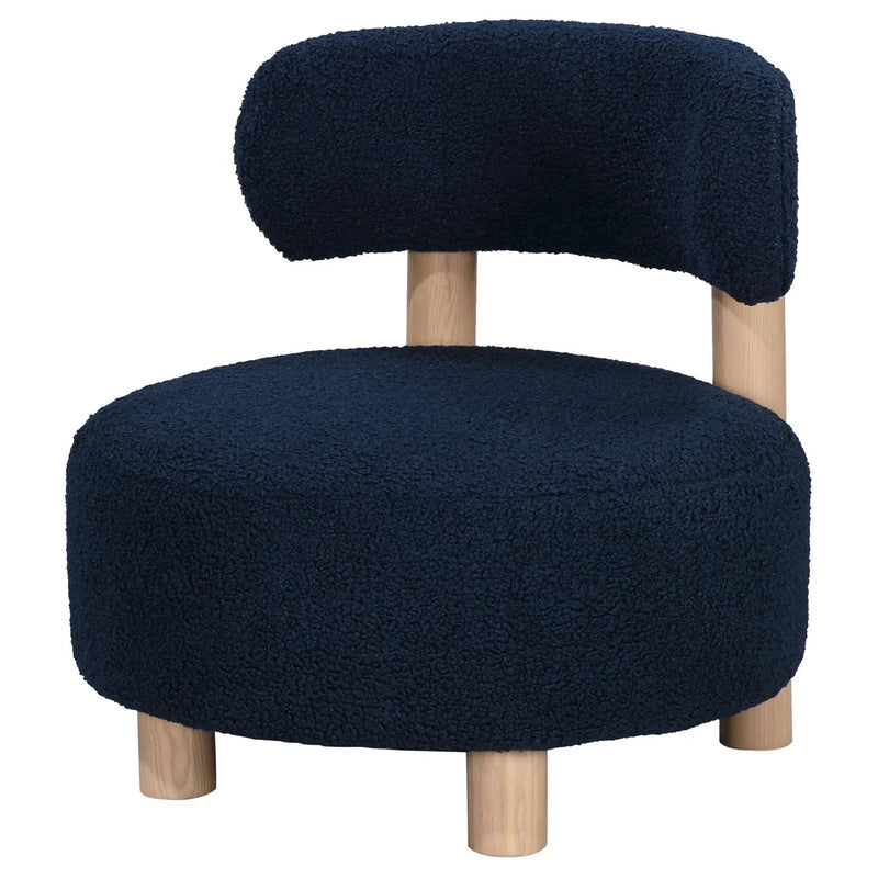 Zonie Boucle Upholstered Barrel Back Accent Chair Blue by Unique Piece Furniture