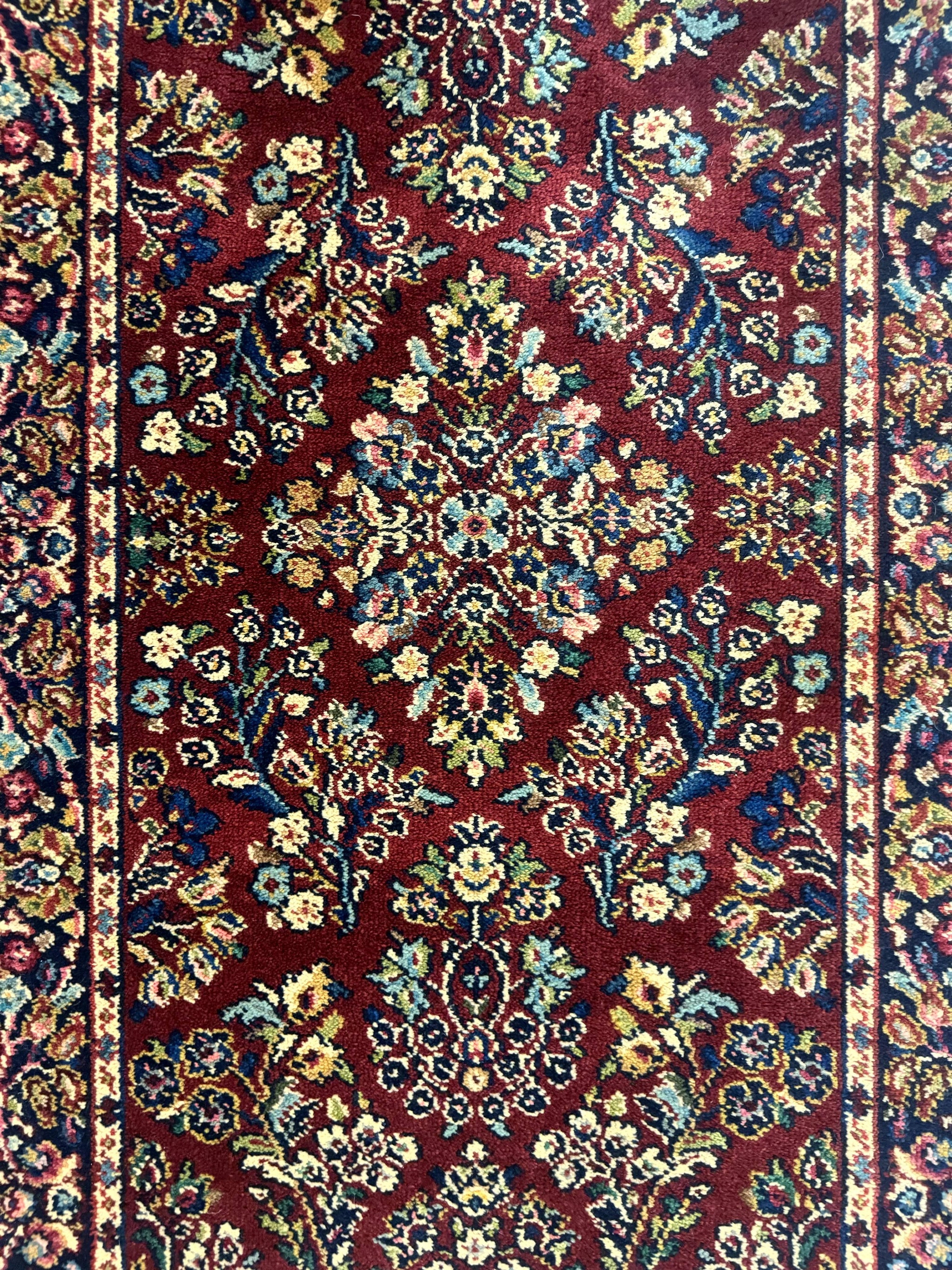 Small Karastan Rug 2.6 x 4 Red Sarouk #785, Karastan Wool Pile Rug, Original 700 Series, Discontinued Vintage Karastan Carpet by Jewel Rugs