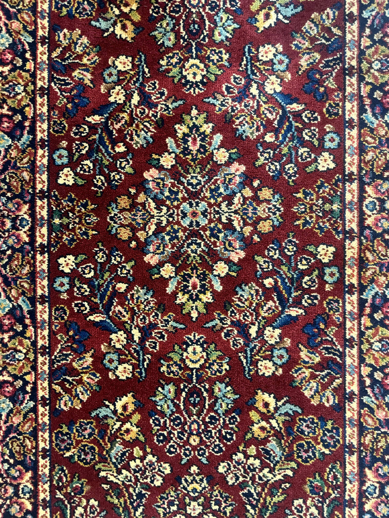 Small Karastan Rug 2.6 x 4 Red Sarouk #785, Karastan Wool Pile Rug, Original 700 Series, Discontinued Vintage Karastan Carpet by Jewel Rugs