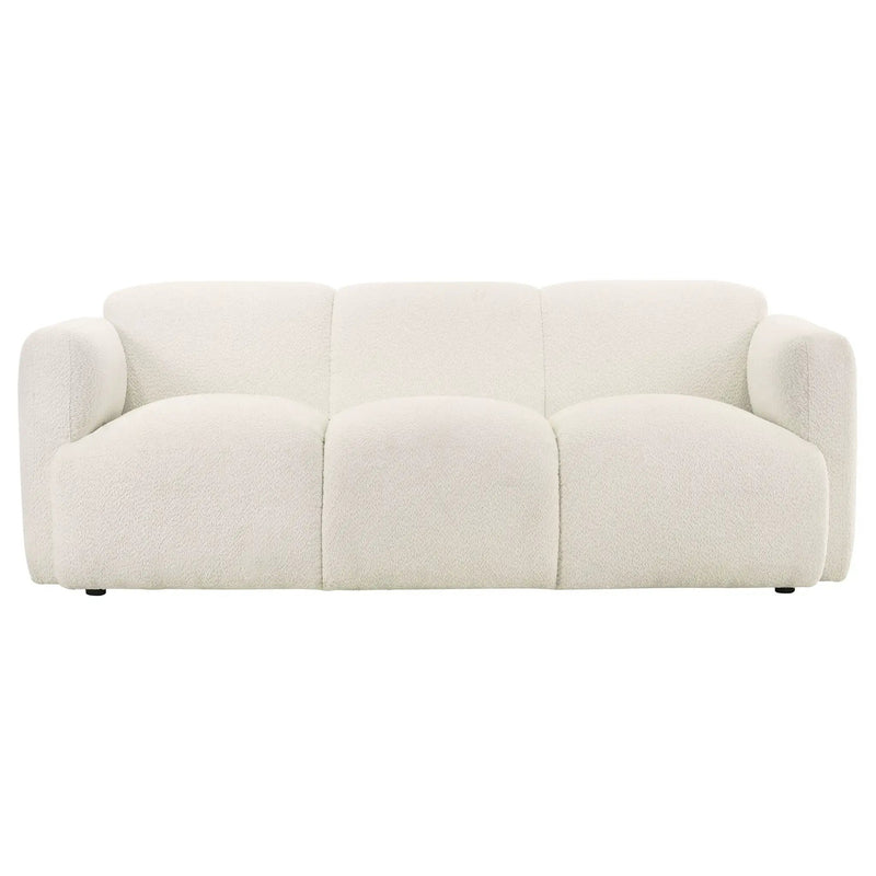 Dorset 2-piece Upholstered Round Track Arm Sofa Set White by Unique Piece Furniture