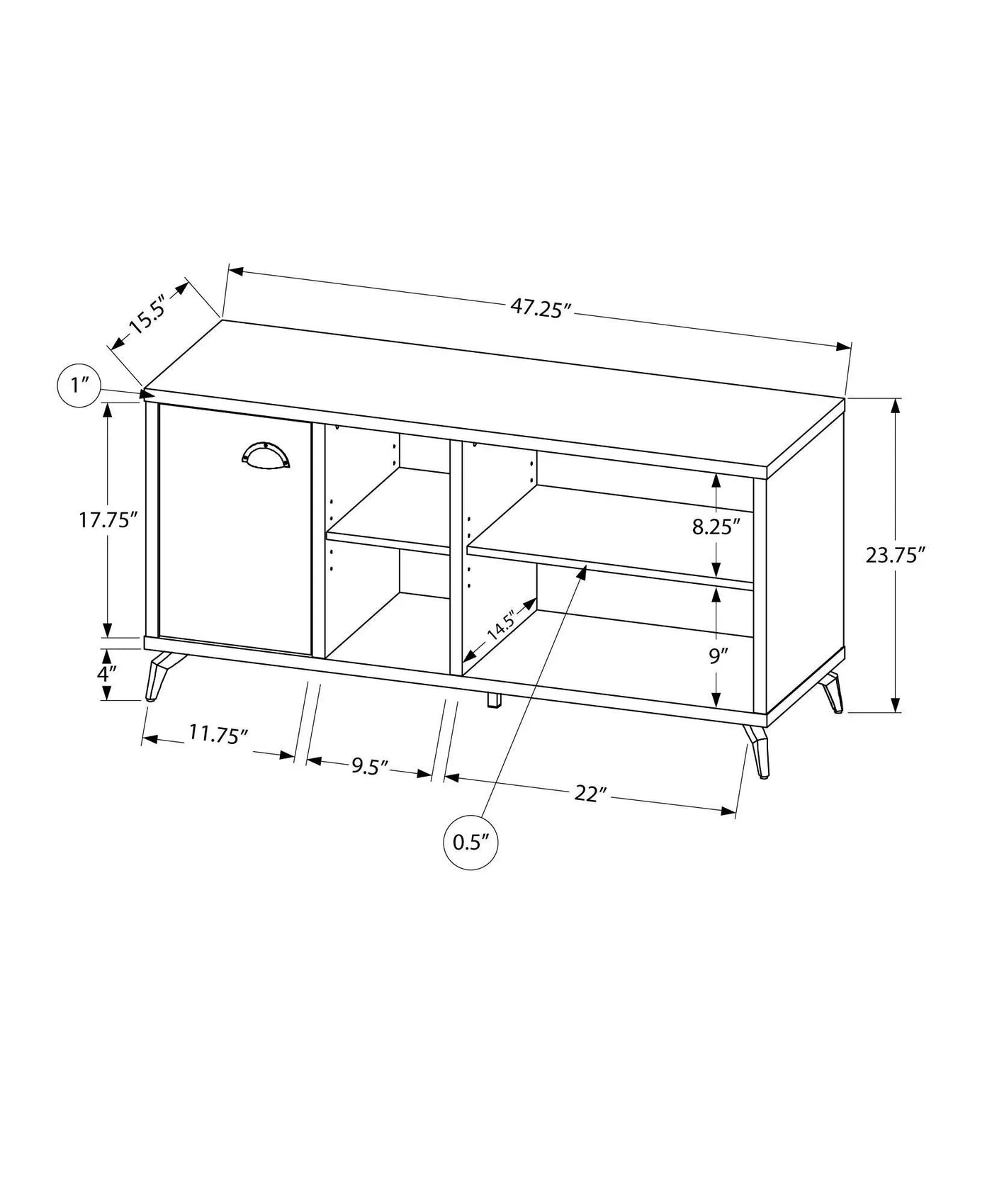 Contemporary TV Stand Console with Storage Cabinet by HouseOfZazla