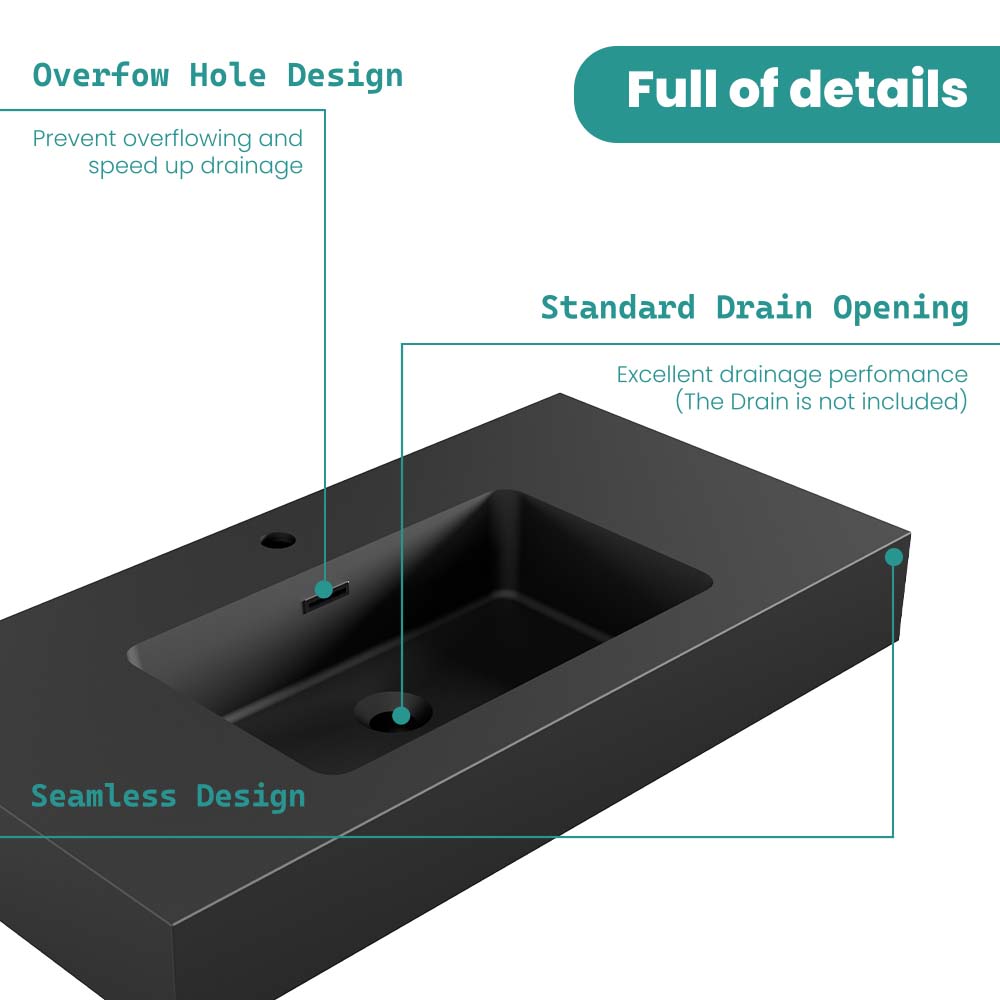 BB02-36-109 Integrated Engineered Solid Surface Basin Matte by HouseOfZazla