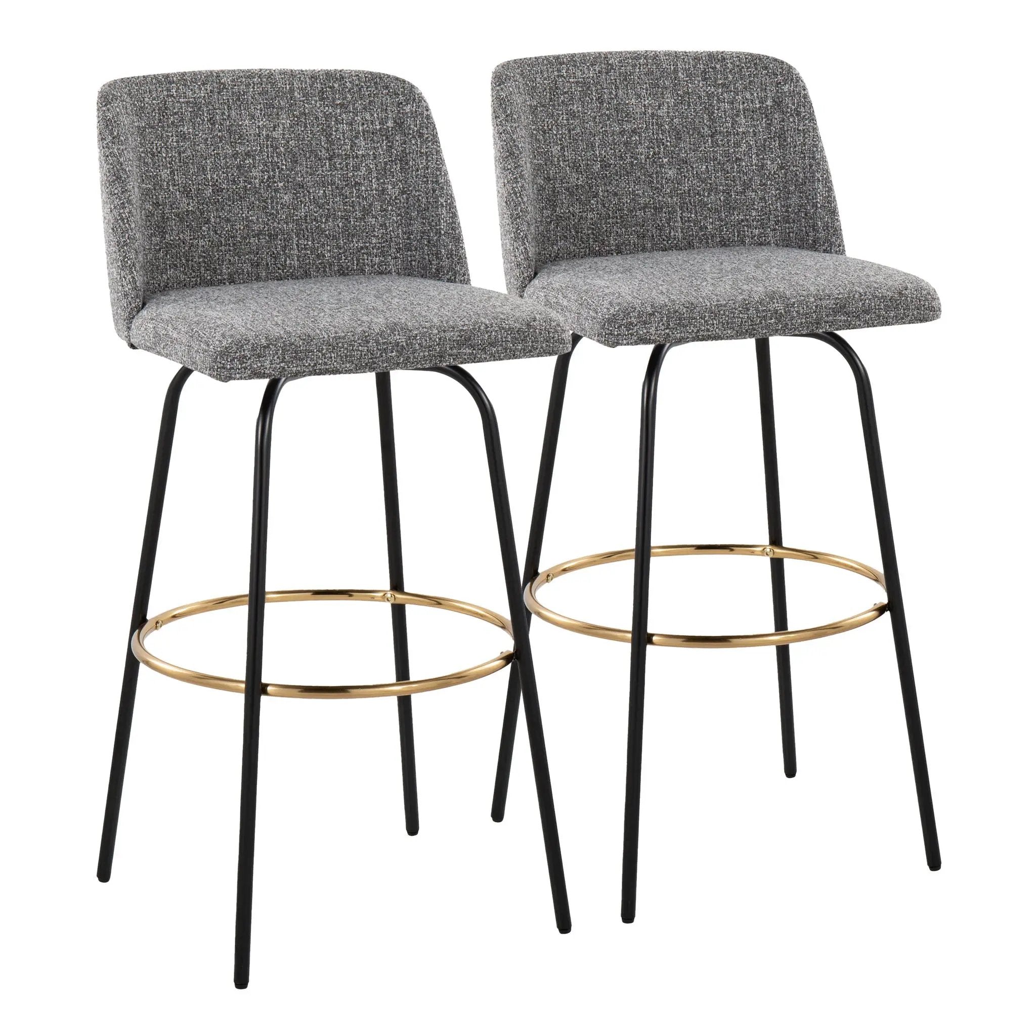 Toriano - Contemporary Fixed Height, Barstool With Swivel & Round Footrest (Set of 2) by Unique Piece Furniture