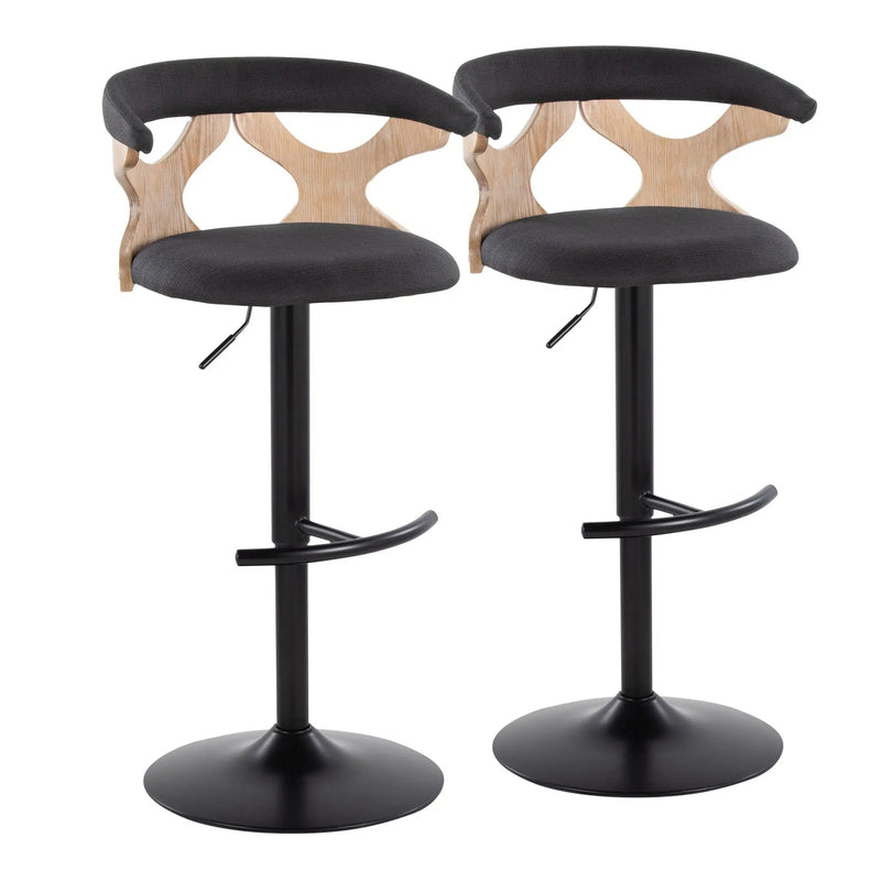 Gardenia - Contemporary Adjustable Barstool & Swivel With Rounded T Footrest (Set of 2) by Unique Piece Furniture