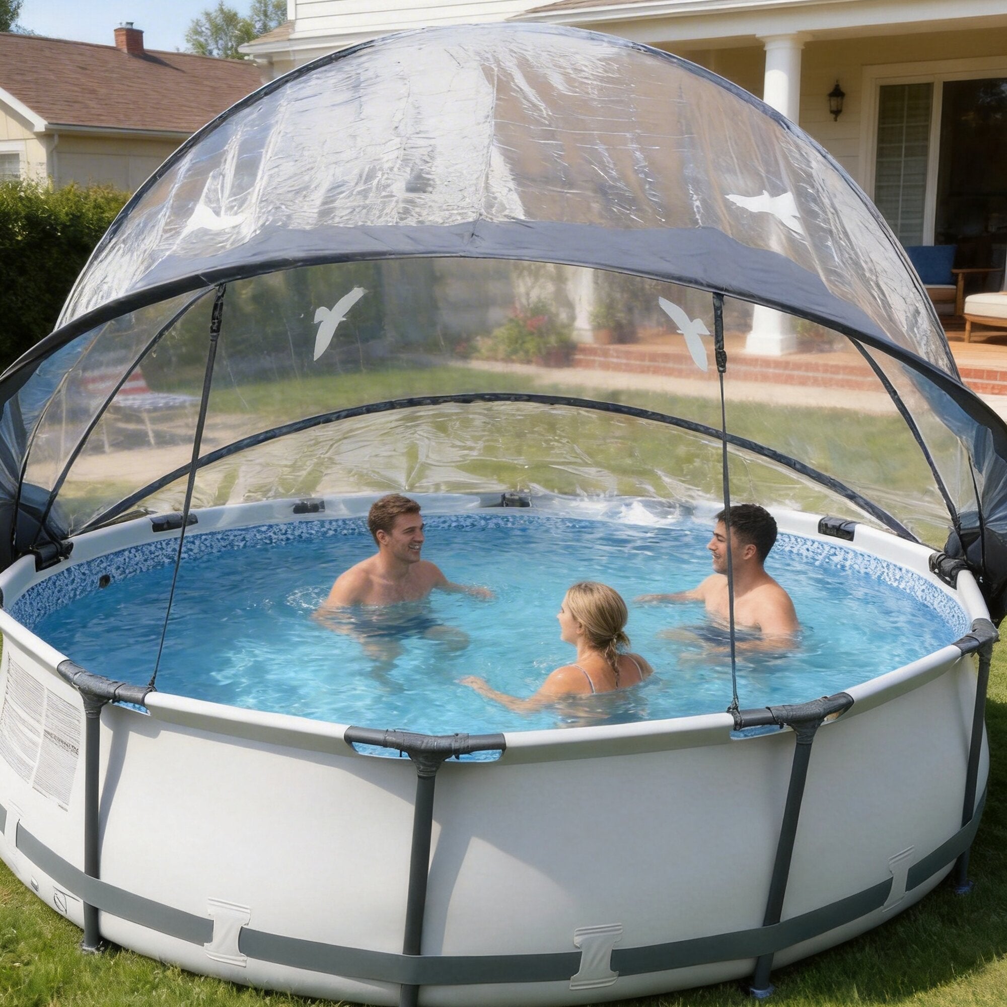 15 Ft Round Multifunctional All Weather Pool Dome Enclosure by HouseOfZazla