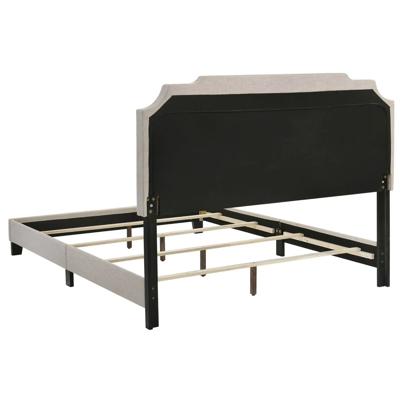 Panel Bed With Nailhead Trim, Upholstered Headboard by HouseOfZazla