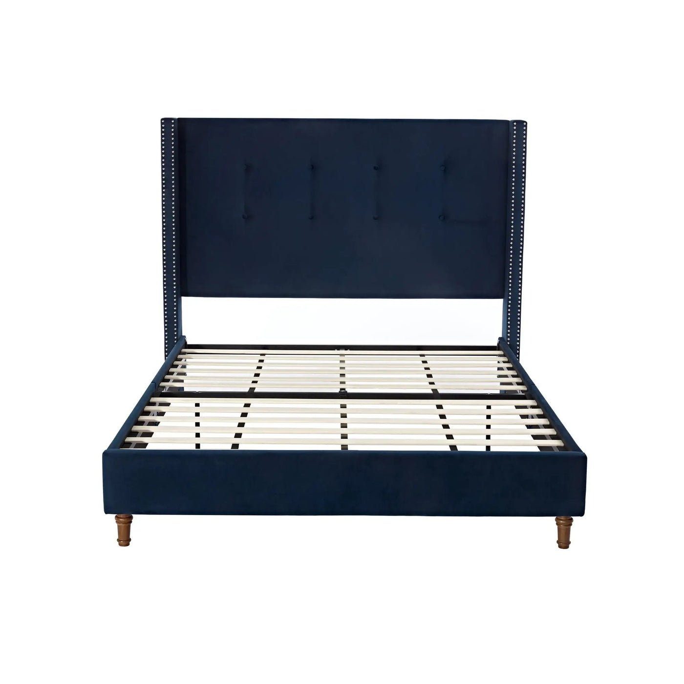Peyton - Upholstered Bed With 54" High Headboard, Traditional Hand Buttoned Tufting by HouseOfZazla