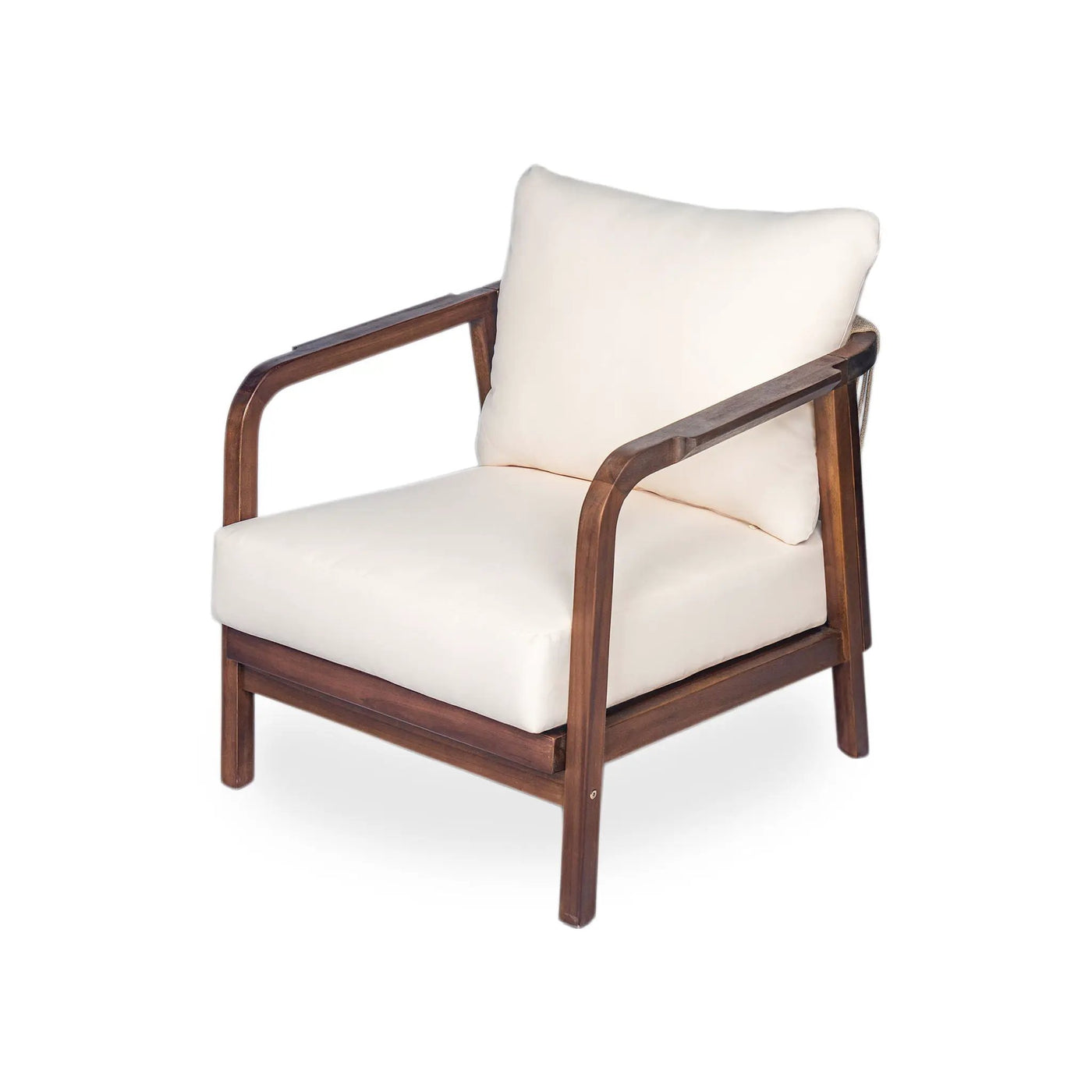 Outdoor Lounge Chair With Woven Backrest and Solid Wood Frame by HouseOfZazla