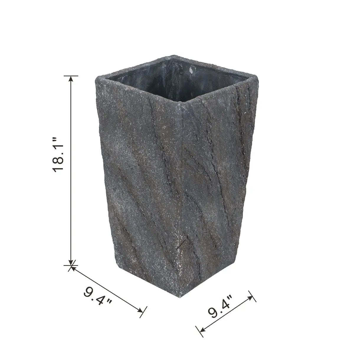 9.4x9.4x18.1" Cement Planter Large by HouseOfZazla