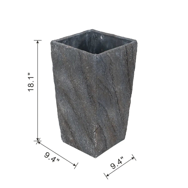9.4x9.4x18.1" Cement Planter Large by HouseOfZazla