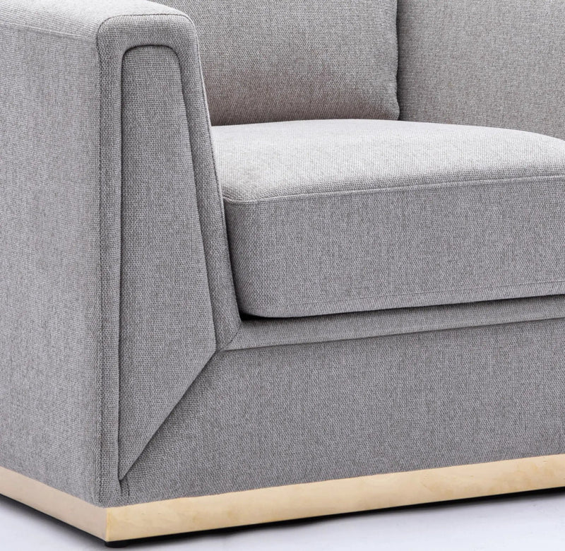 Valin - Linen Chair For Living Room - Gray by HouseOfZazla