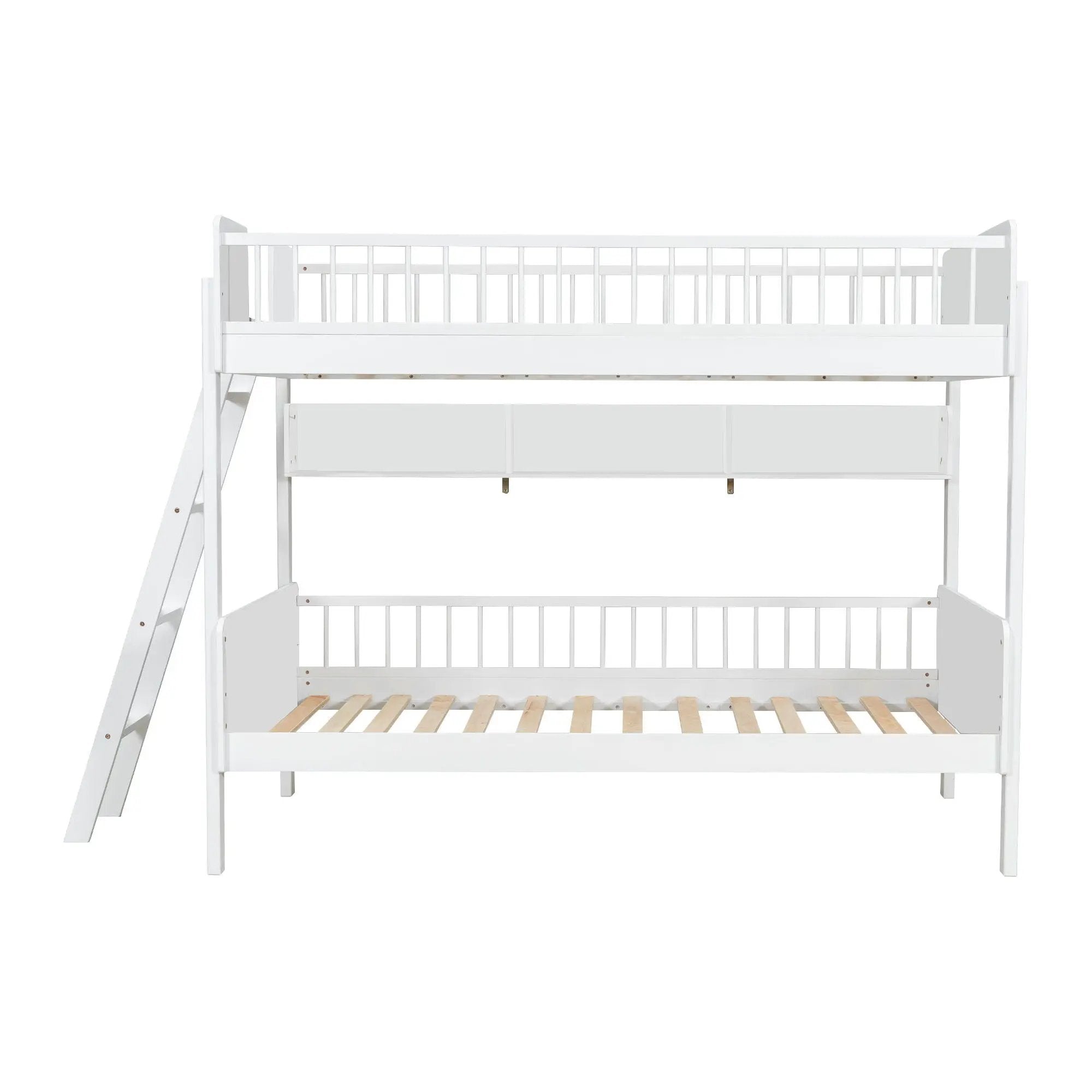 Bunk Bed With 3 Storage Shelves, Adjustable Ladder Left Or Right by Unique Piece Furniture