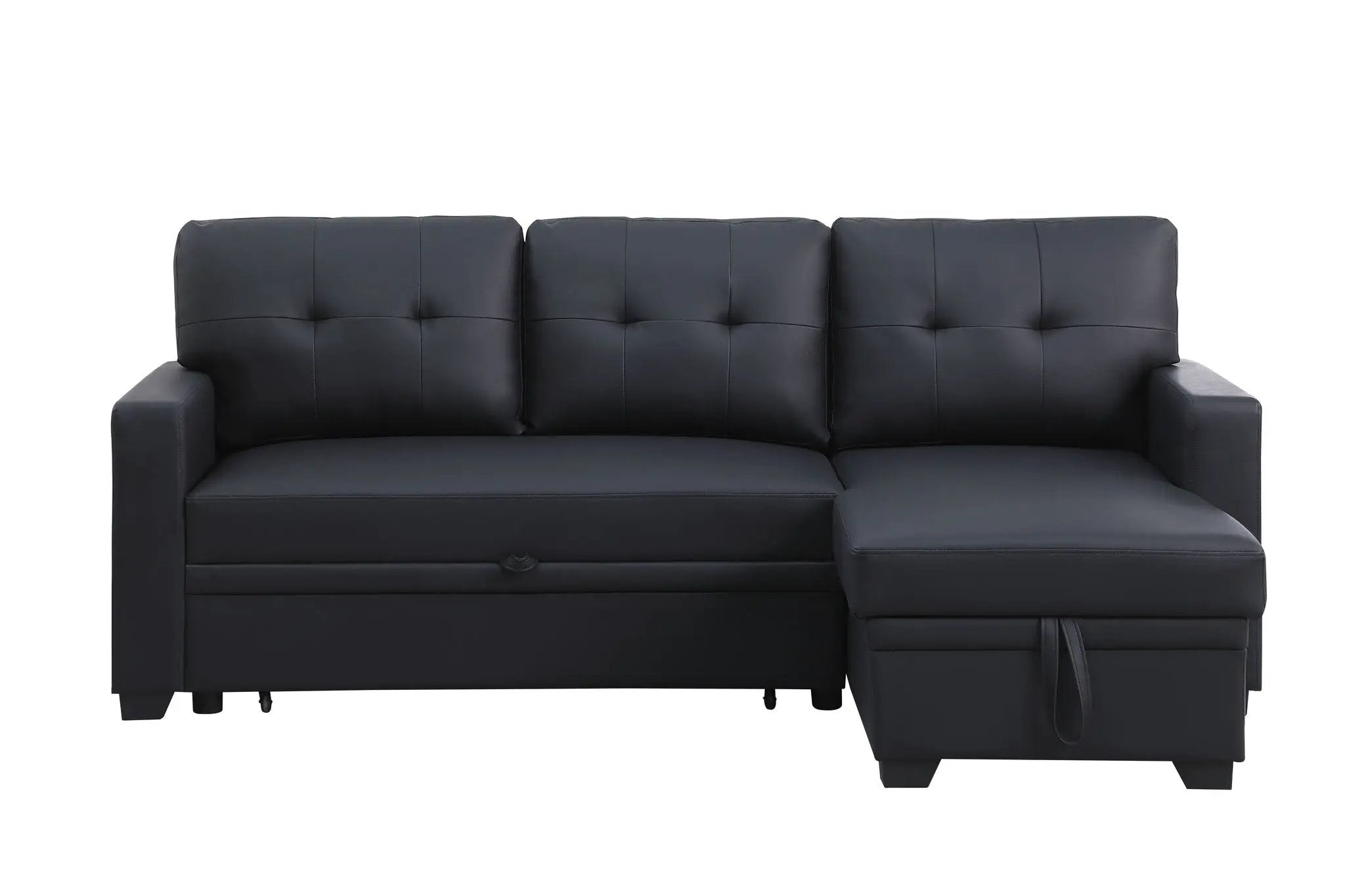 Upholstered Pull Out Sectional Sofa With Chaise by HouseOfZazla
