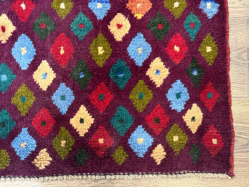 Balouch Rug 3x5, Afghan Rug, Purple-Maroon, Multicolor, Tribal Rug by Jewel Rugs