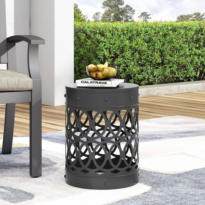 Outdoor Metal Large End Table, Modern Design by HouseOfZazla