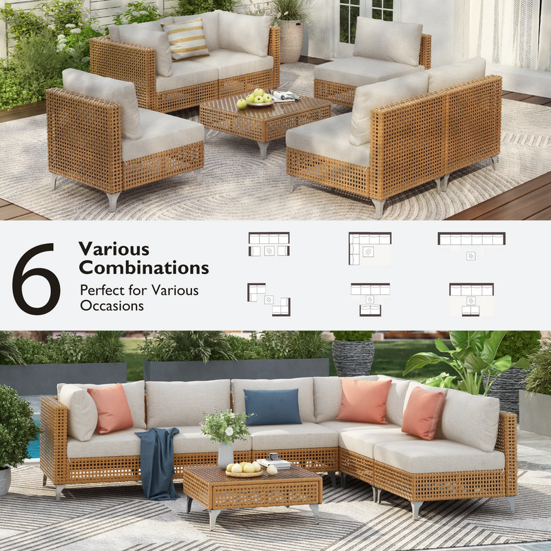 K&K 7-Piece Wicker Patio Furniture Set by HouseOfZazla