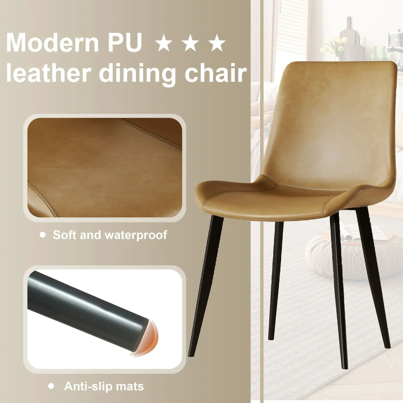 Modern Dining Chair With Carbon Steel Legs by HouseOfZazla