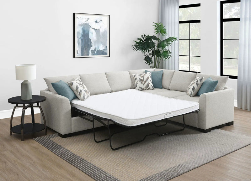 Ashford Chenille Upholstered Sleeper Sectional Sofa Greige by Unique Piece Furniture