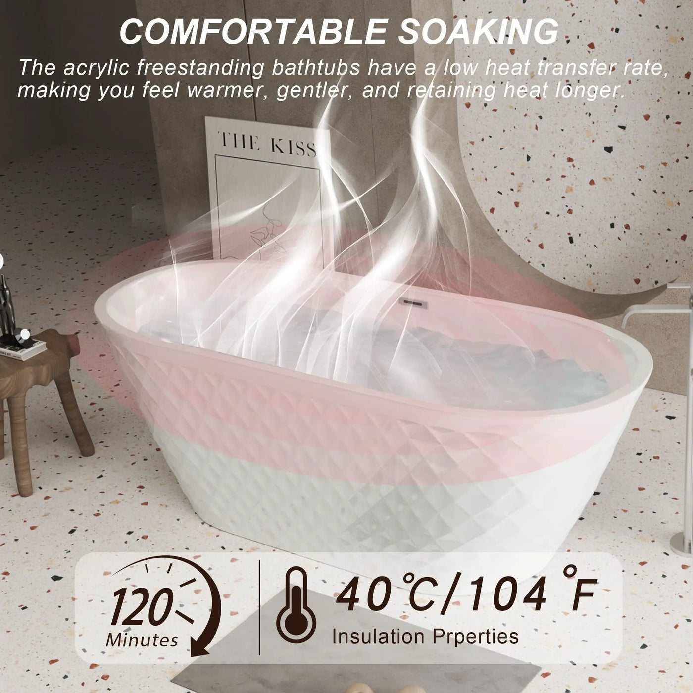 Freestanding Bathtub With Diamond Pattern Design by HouseOfZazla