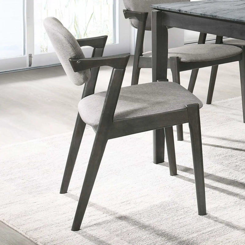 Stevie Padded Wood Dining Arm Chair Black (Set of 2) by Unique Piece Furniture
