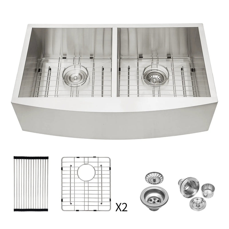 Farmhouse Double Bowl Sink With 50/50 Layout by HouseOfZazla