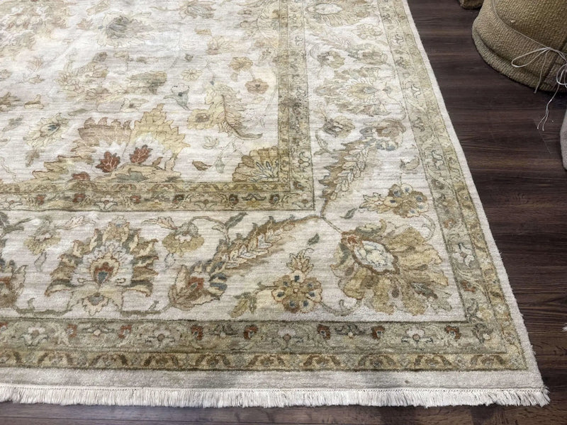 Palace Size Rug 12x15, Neutral Light Colors, Oat, Peshawar Chobi Oushak Rug, Handmade Wool Rug by Jewel Rugs