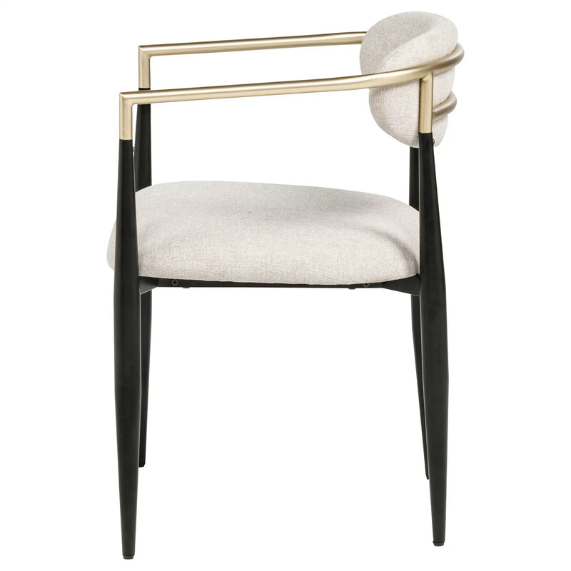 Bradbury Fabric Upholstered Dining Arm Chair Beige (Set of 2) by Unique Piece Furniture