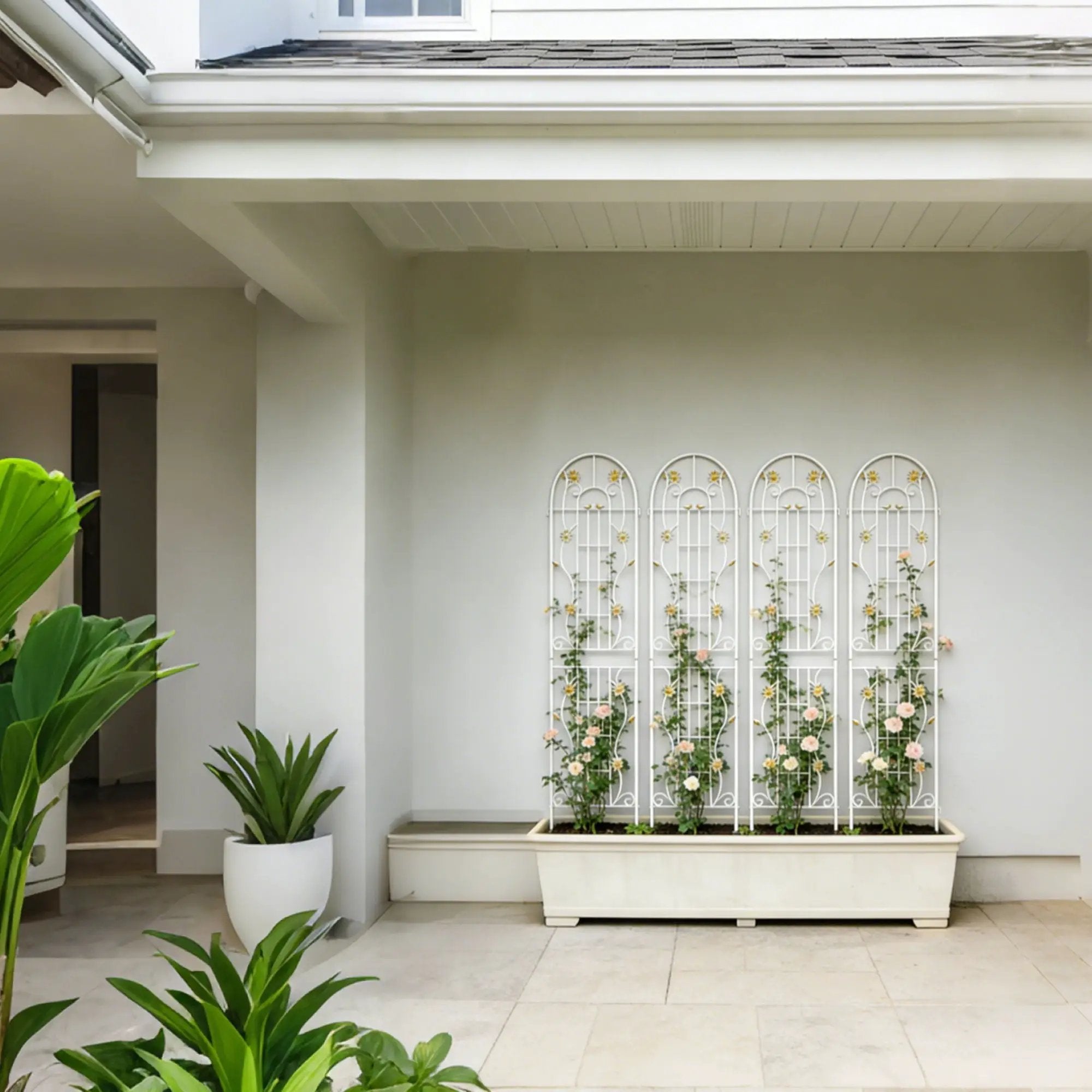Metal Garden Trellis Rustproof Trellis For Climbing Plant Outdoor Flower Support by Unique Piece Furniture