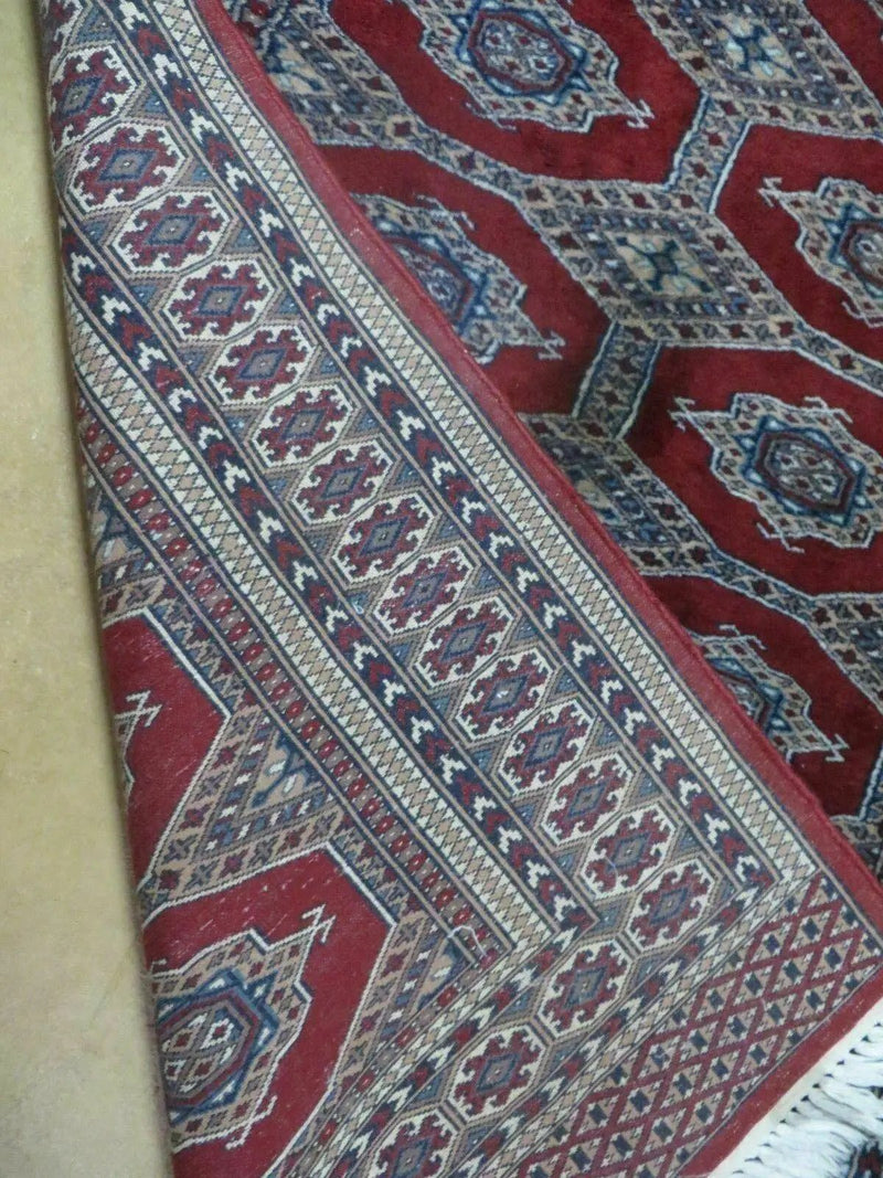 4' X 6' Vintage Handmade Pakistan Turkoman Bokhara Fine Woven Wool Rug Nice by Jewel Rugs