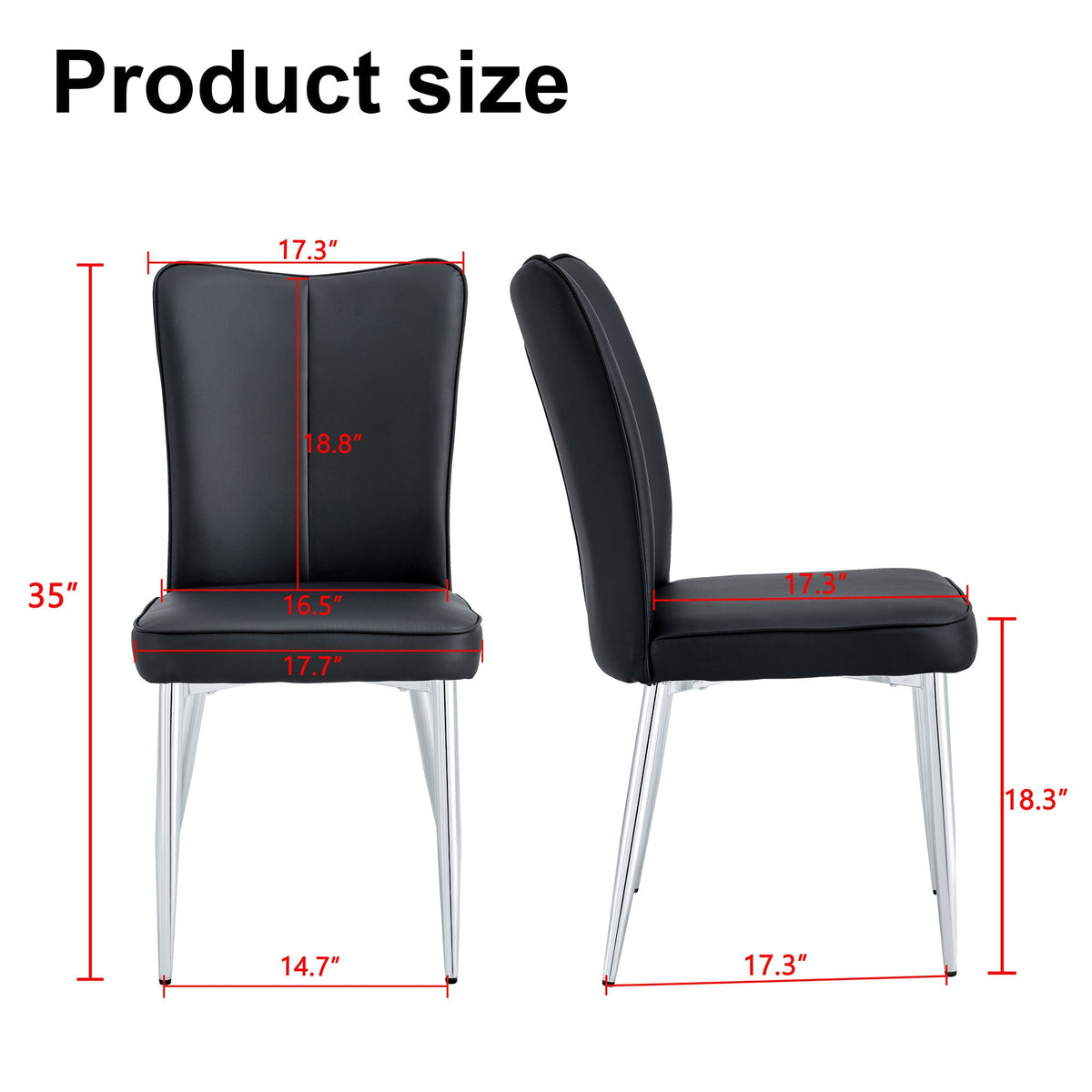 Modern Minimalist Dining Chairs With Metal Legs, photo 11 of 12